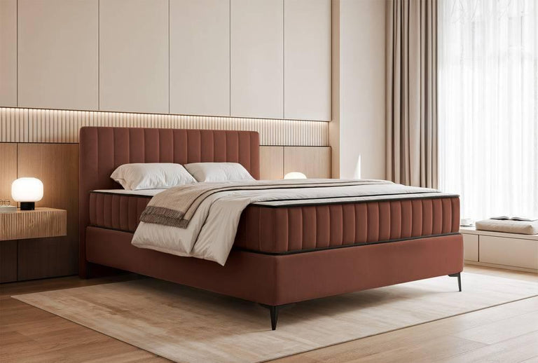 Boxspring Simone 140x200 cm fluweel met opbergvak