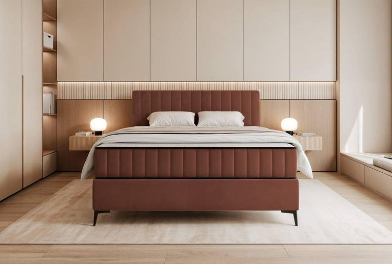 Boxspring Simone 140x200 cm fluweel met opbergvak