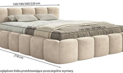 Bedframe Chloe laag 200 x 200 cm velvet