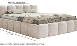 Bedframe Chloe laag 140 x 200 cm chenille