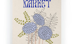 Wanddecoratie Flower Market Blue