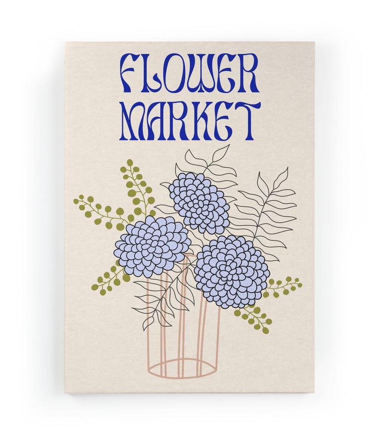 Wanddecoratie Flower Market Blue