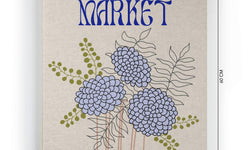 Wanddecoratie Flower Market Blue