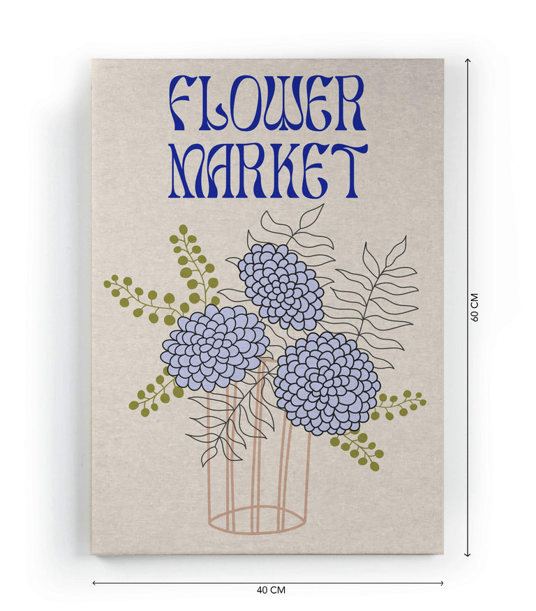 Wanddecoratie Flower Market Blue