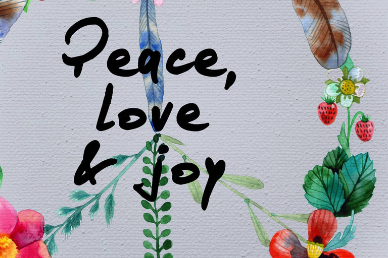 Wanddecoratie Peace Love & Joy