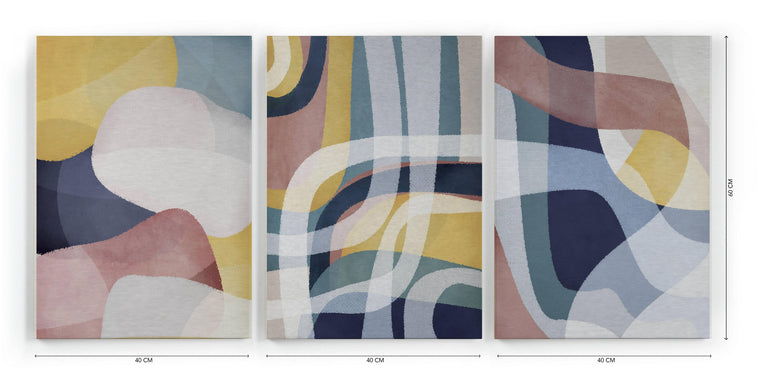 Set van 3 wanddecoraties Geometric Colors