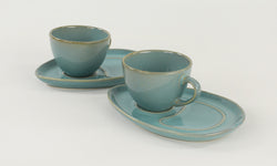 Set van 2 koffiekopjes en schotels Retro