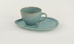 Set van 2 koffiekopjes en schotels Retro