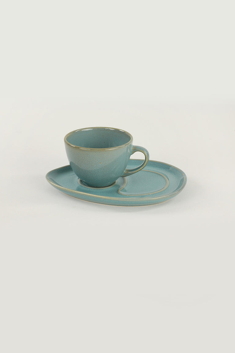 Set van 2 koffiekopjes en schotels Retro