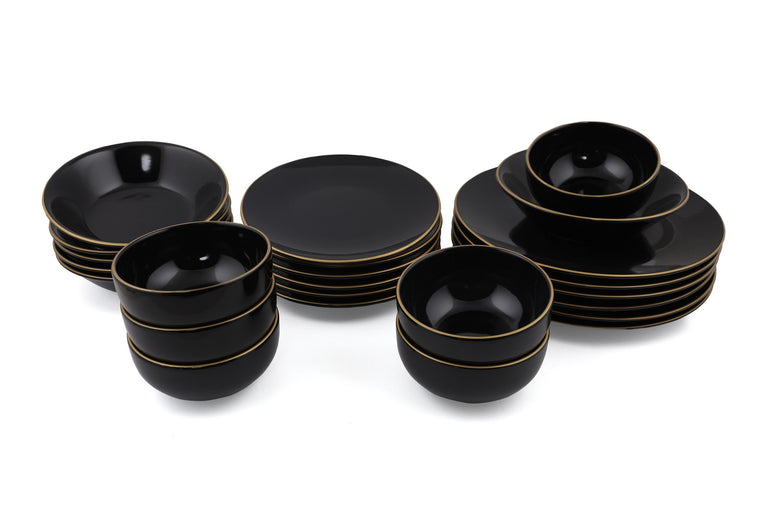 24-delige serviesset Black & Gold