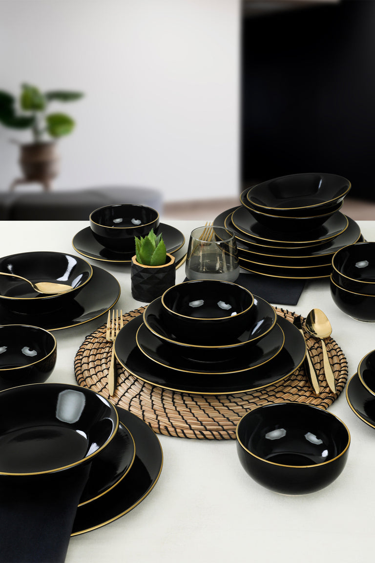 24-delige serviesset Black & Gold