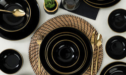 24-delige serviesset Black & Gold