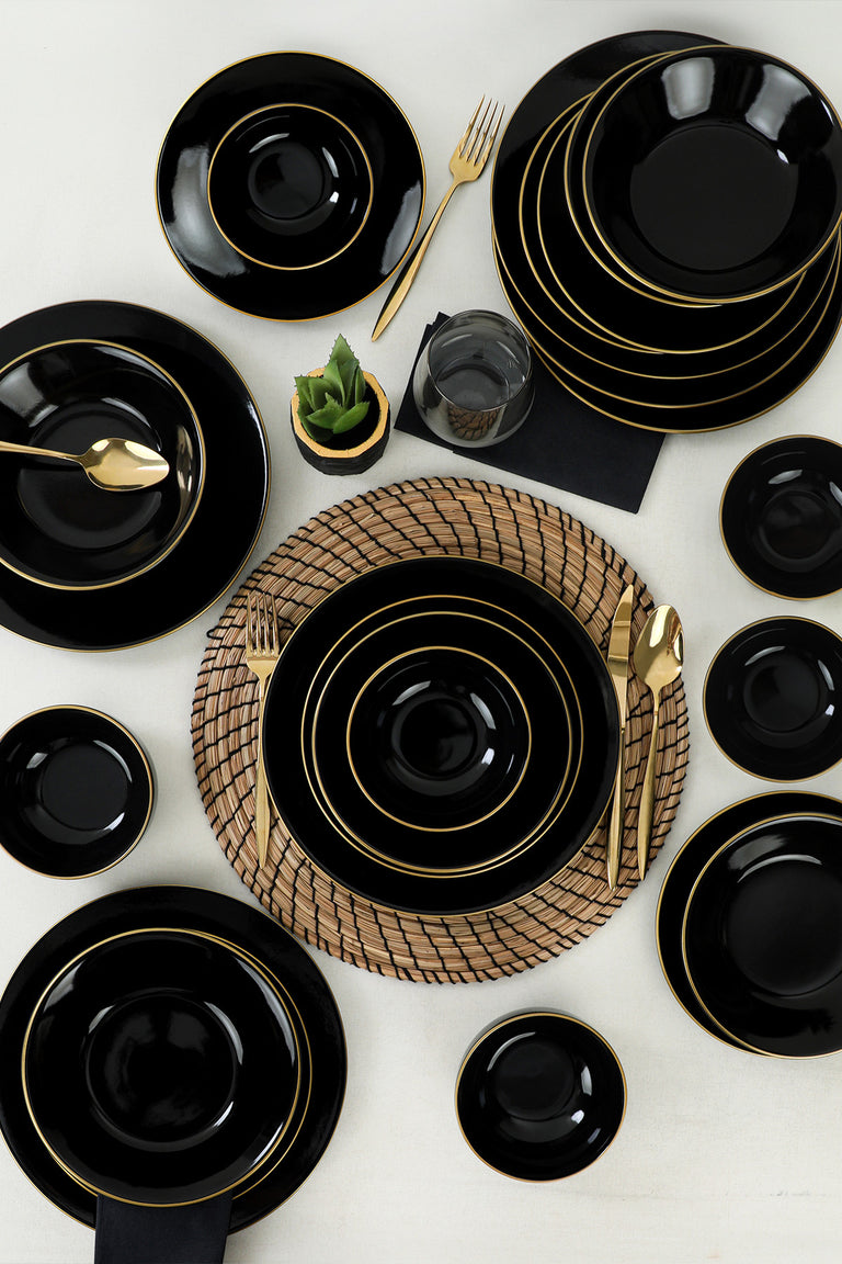 24-delige serviesset Black & Gold