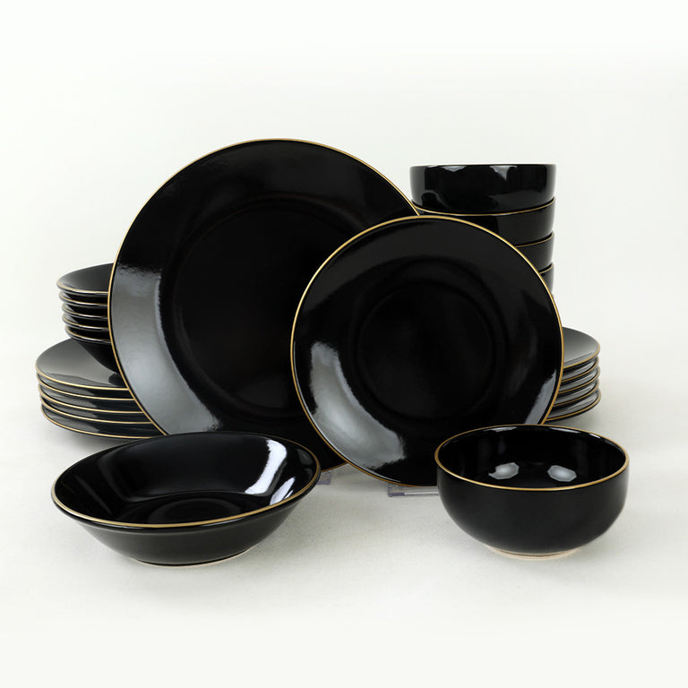 24-delige serviesset Black & Gold