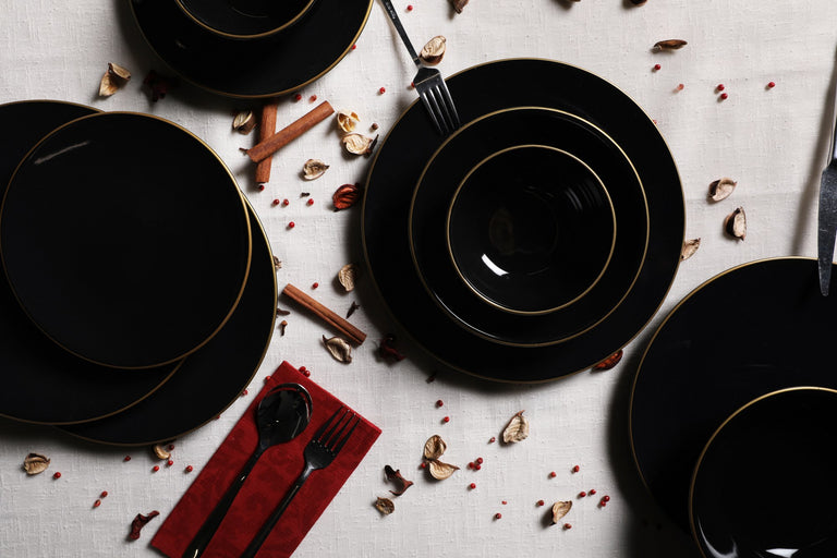 24-delige serviesset Black & Gold