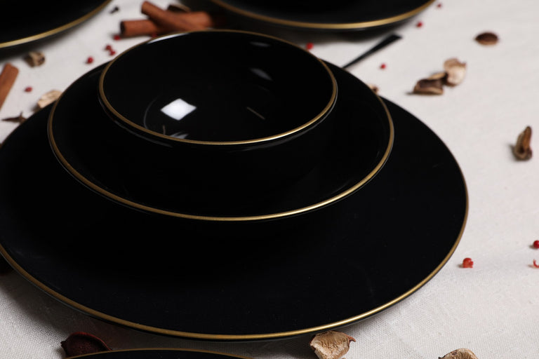 24-delige serviesset Black & Gold