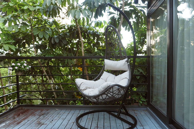 Hangstoel Halve maan wicker
