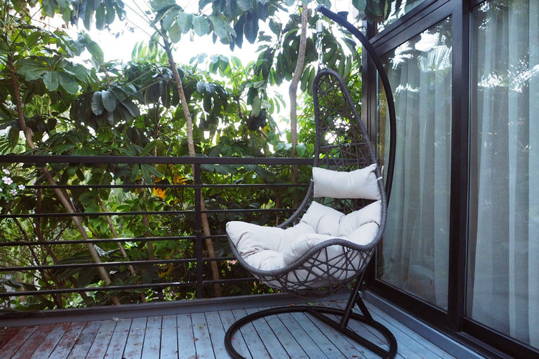 Hangstoel Halve maan wicker