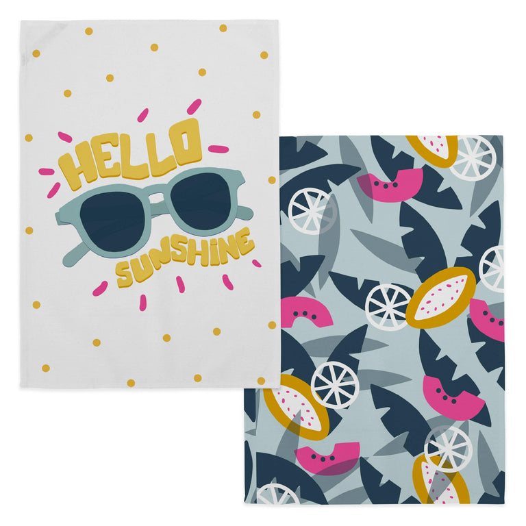 Set van 2 theedoeken Hello Sunshine