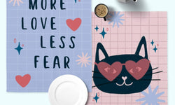 Set van 2 theedoeken Meow Love