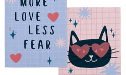 Set van 2 theedoeken Meow Love