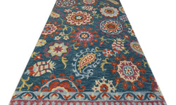 Vloerkleed Bloemen handgemaakt wol