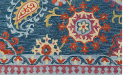 Vloerkleed Bloemen handgemaakt wol