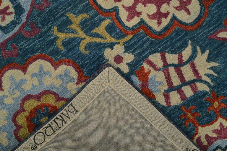 Vloerkleed Bloemen handgemaakt wol