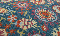 Vloerkleed Bloemen handgemaakt wol