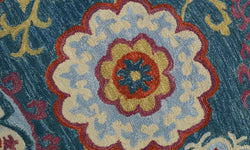 Vloerkleed Bloemen handgemaakt wol