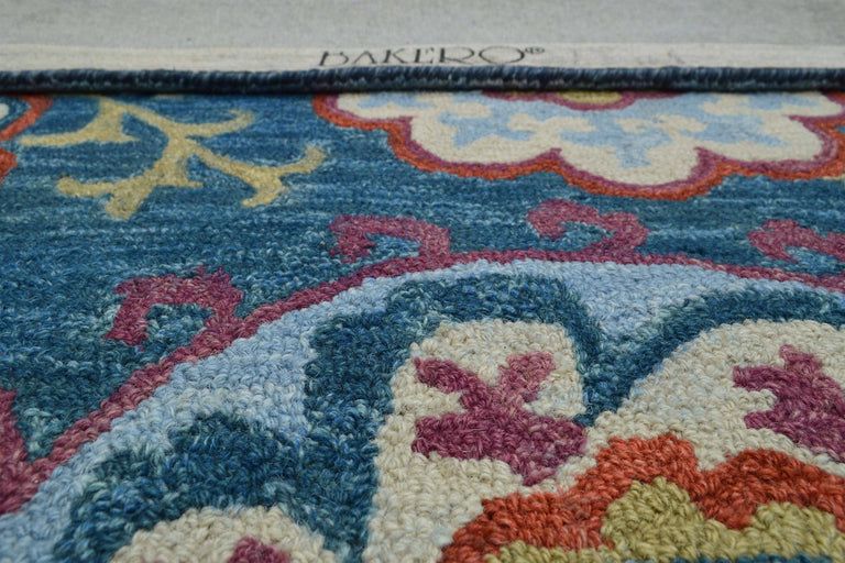 Vloerkleed Bloemen handgemaakt wol