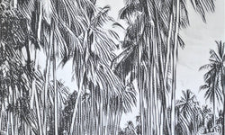 Wandkleed Palmtree Road