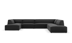 7-zits panoramische hoekbank Sao rechts kunstleer