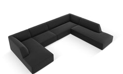 7-zits panoramische hoekbank Sao rechts kunstleer