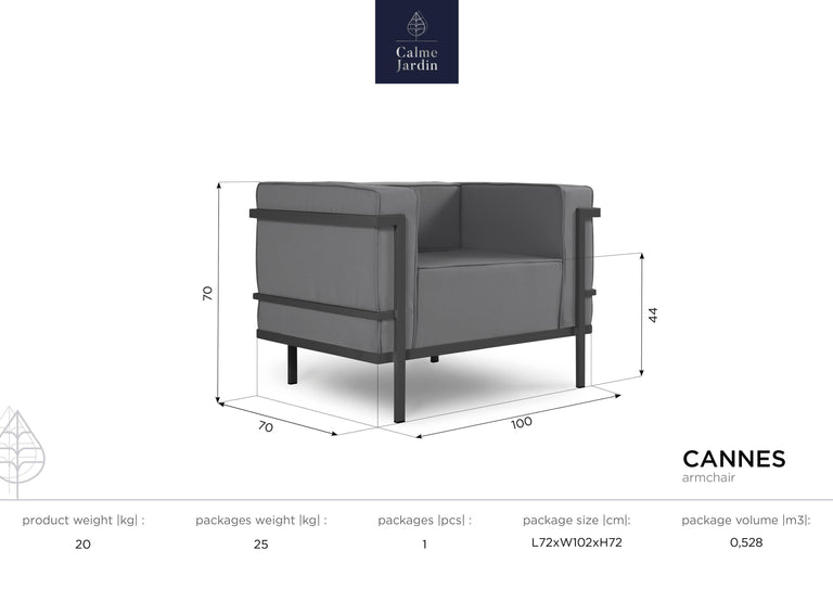 Outdoor fauteuil Cannes