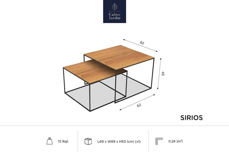 Set van 2 outdoor salontafels Sirios