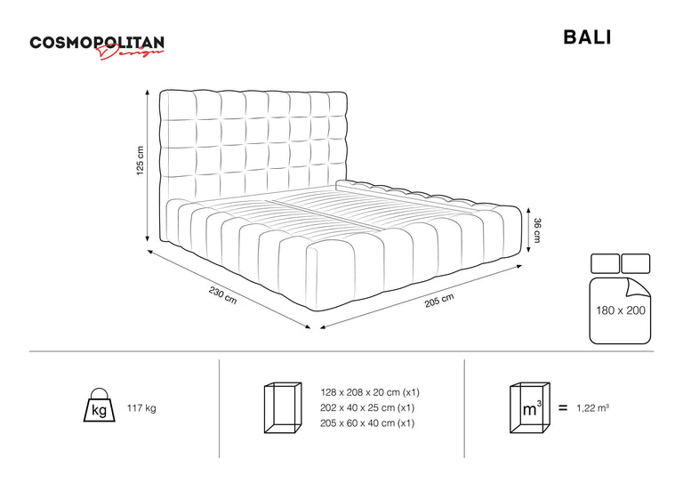 Bed frame Bali met opbergruimte
