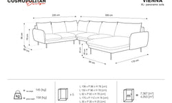 Hoekbank Vienna hoek links & chaise longue rechts