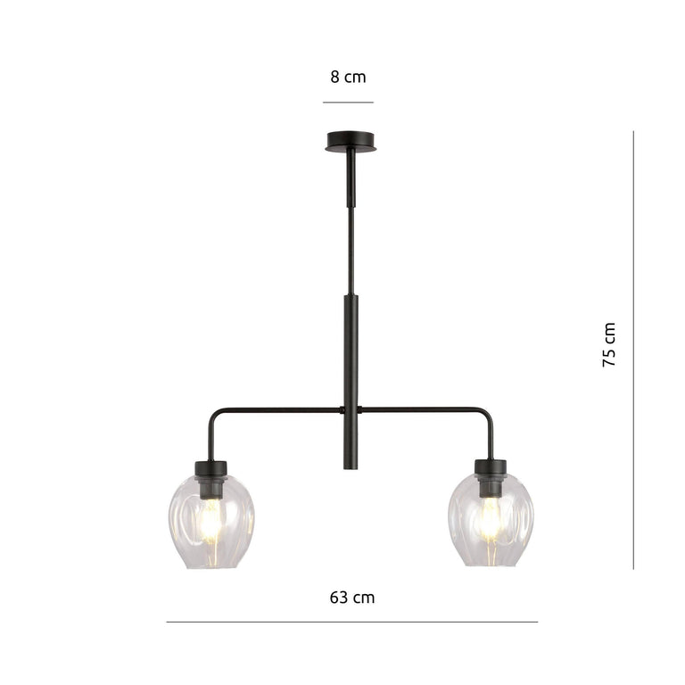2-lichts hanglamp Lucy