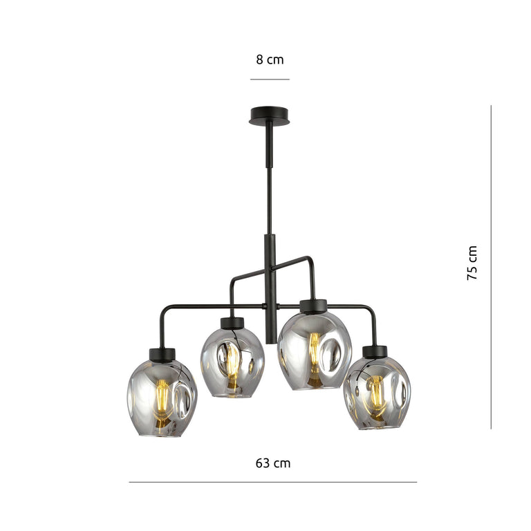 4-lichts hanglamp Lucy