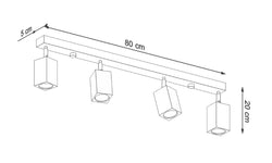 4-lichts plafondlamp Keke