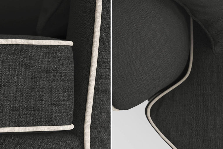Fauteuil Vendôme linnen draaibaar met contrast piping