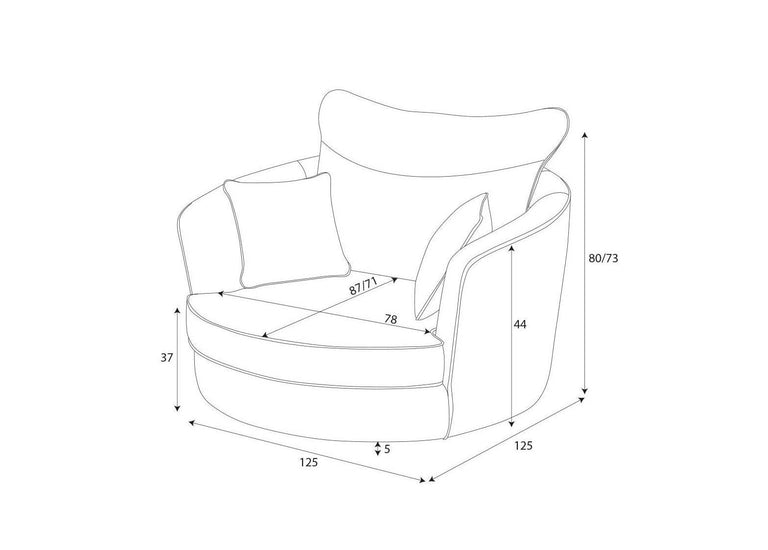 Fauteuil Vendôme linnen draaibaar met contrast piping