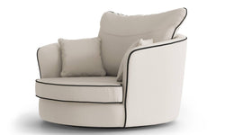 Fauteuil Vendôme linnen draaibaar met contrast piping
