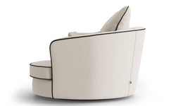 Fauteuil Vendôme linnen draaibaar met contrast piping