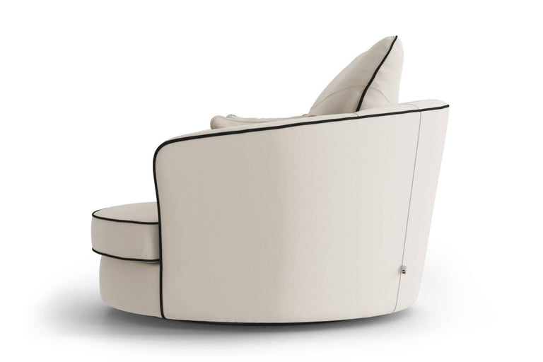 Fauteuil Vendôme linnen draaibaar met contrast piping