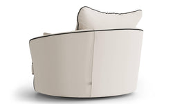 Fauteuil Vendôme linnen draaibaar met contrast piping