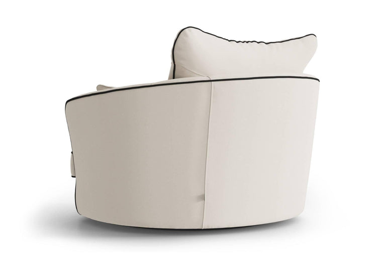 Fauteuil Vendôme linnen draaibaar met contrast piping