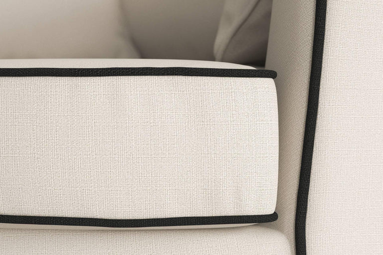 Fauteuil Vendôme linnen draaibaar met contrast piping