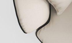 Fauteuil Vendôme linnen draaibaar met contrast piping